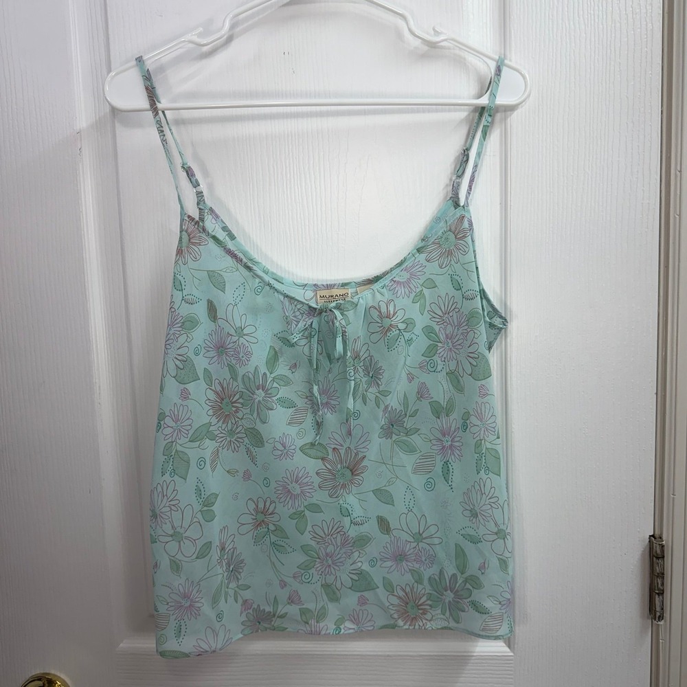 Vintage Murano intimates camisole adjustable floral lightweight pajama tank‎ L